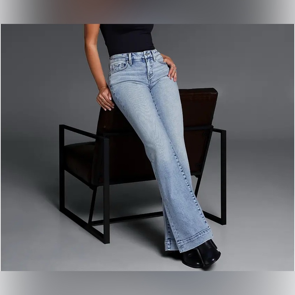 Buckle Black Trouser Stretch Jeans